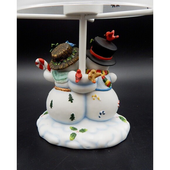 PartyLite Snowman Snowbell Family Tealight Lamp w/Snowflake P7866 Shade Holiday - Picture 5 of 12